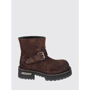Balenciaga Women Balenciaga Suede Calfskin Biker Boots With Lug Sole